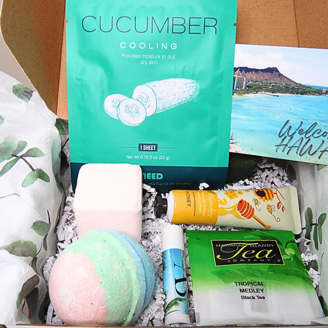 Cucumber Mask Skin Care Package Gift Ideas Hawaiian Theme for Women